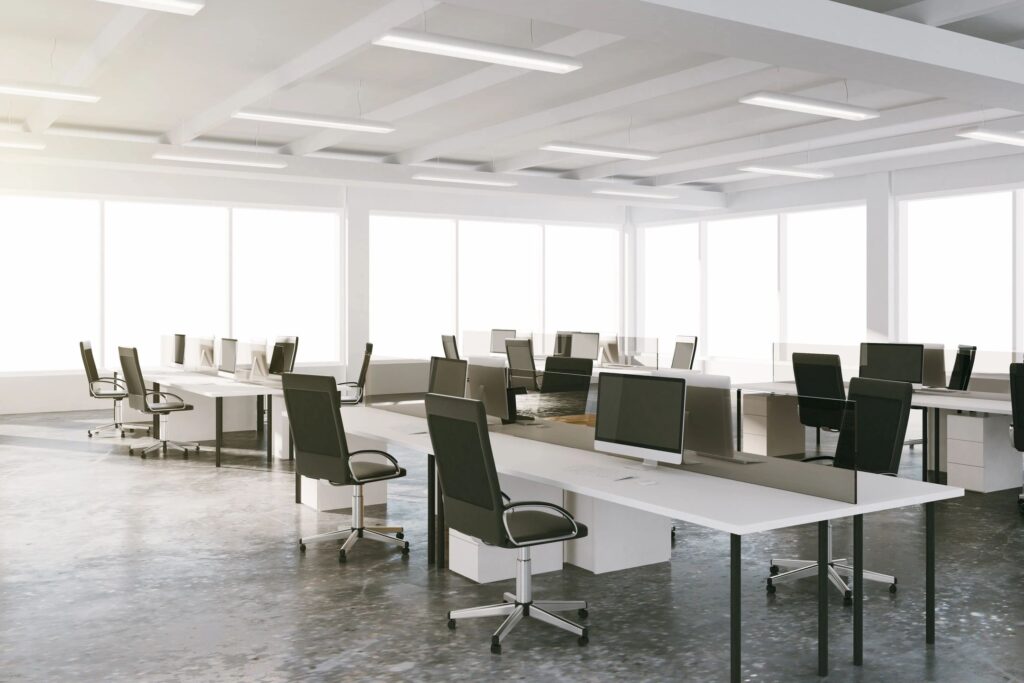 Light-filled commercial space styled for summer in Barbados.